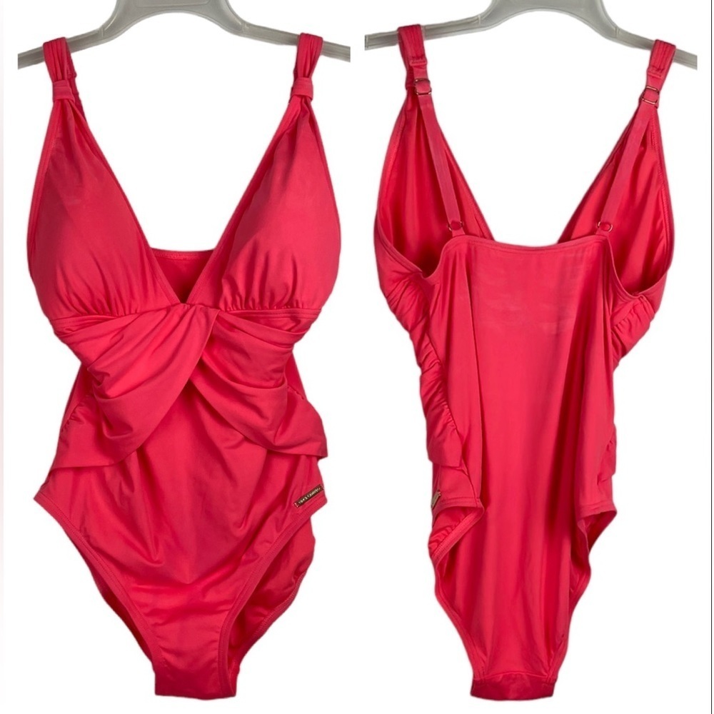 Vince Camuto Hot Coral Bathing Suit Size 12